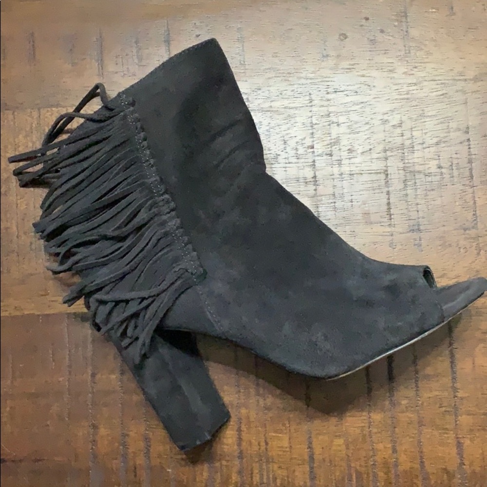 Gianni Bini Suede Fringe Bootie